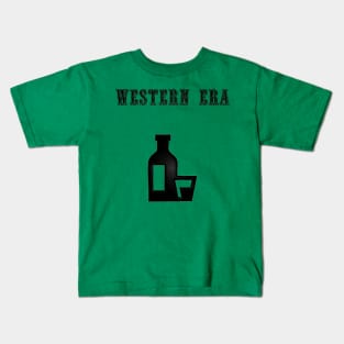 Western Era - Whiskey Bottle and Glass Kids T-Shirt